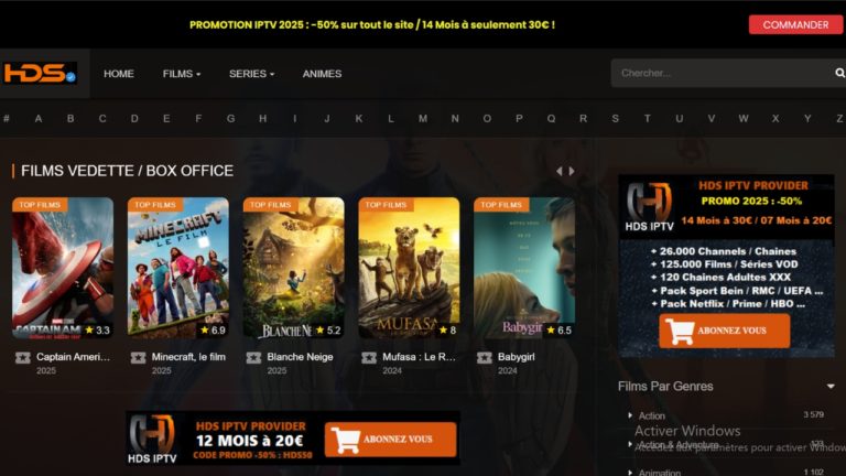 HDS : nouvelle adresse officielle du site de streaming en septembre 2025 La plateforme de streaming HDS